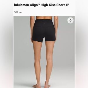 Lululemon biker shorts 4”